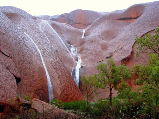 Beautiful Ayers Rock Waterfall In Uluru