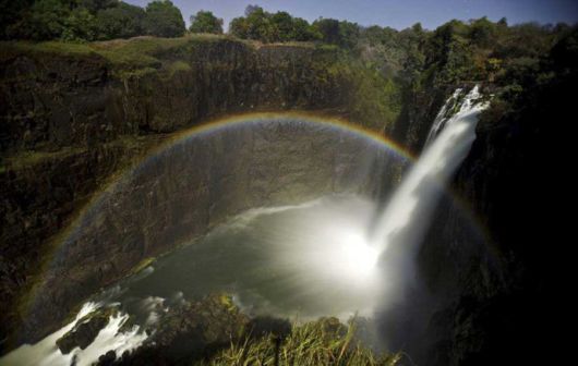 Moonbow Over The Victoria Falls