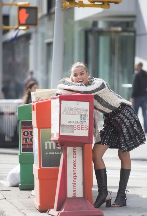 Nina Agdal On A Set Of Photoshoot In NY
