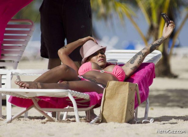 Jodie Marsh At The Beach In Barbados