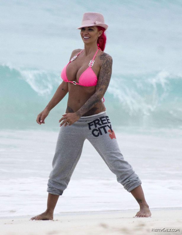 Jodie Marsh At The Beach In Barbados