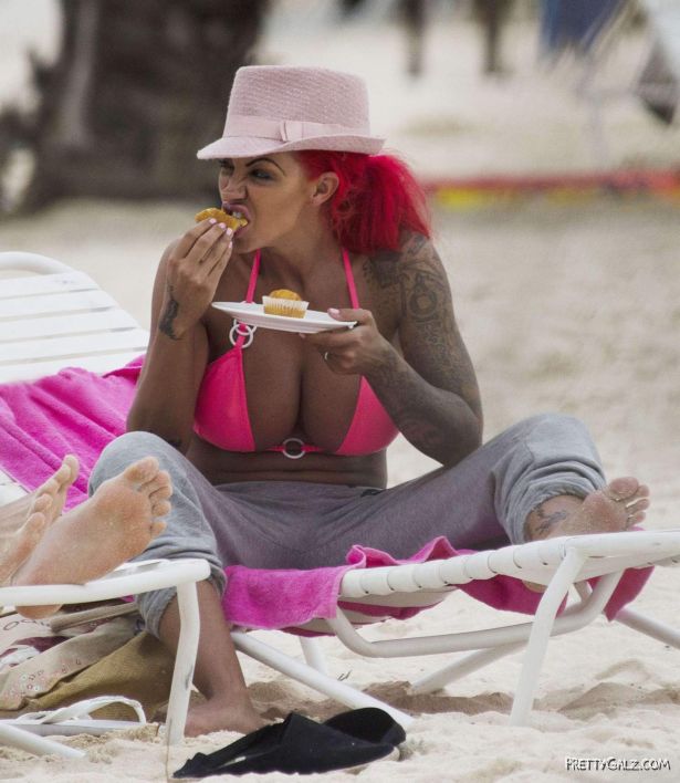 Jodie Marsh At The Beach In Barbados