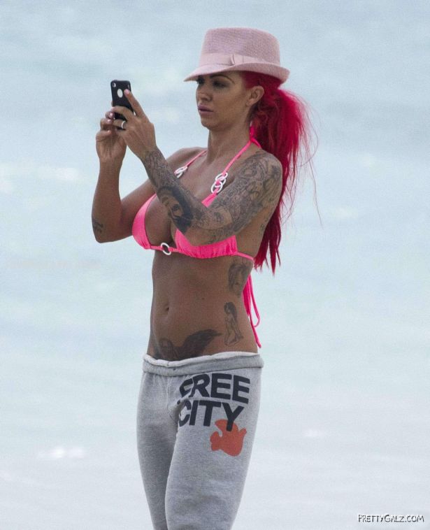 Jodie Marsh At The Beach In Barbados